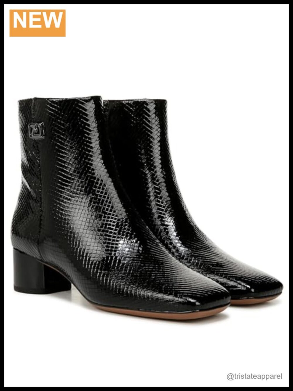 Faux Leather Square Toe Ankle Booties Block Heel Side Zipper Women's Boots